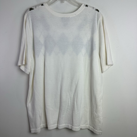 Maggie‎ Barnes Shirt & Cardigan Sweater Set Sz 2X (22/24W) Cotton Argyle Preppy - Picture 11 of 15